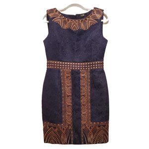 NWT YZXH Blue & Bronze Sleeveless Dress Size XL